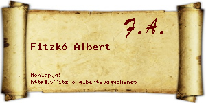 Fitzkó Albert névjegykártya