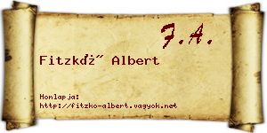 Fitzkó Albert névjegykártya